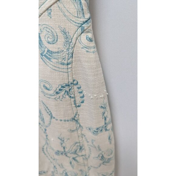 David Meister Ivory/Teal Elegant Printed Sleeveless Dress - Picture 4 of 4